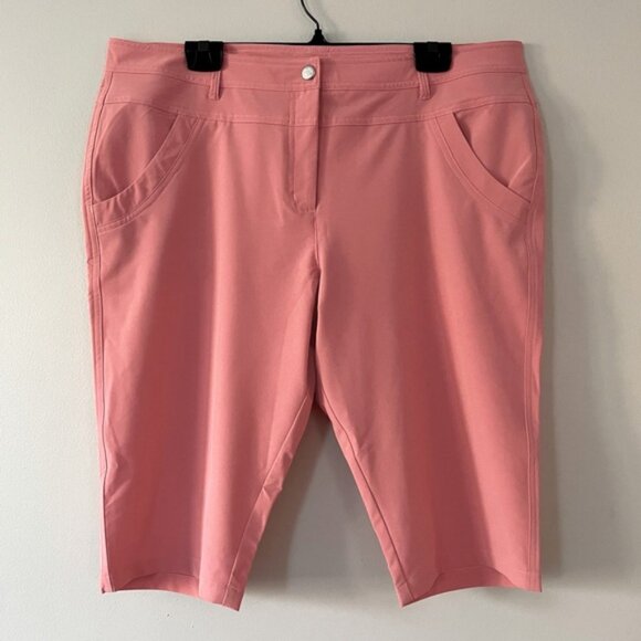 New Nivo Coral Pink Mandi Women’s Bermuda Long Golf Shorts Size 16 bin 4H - Picture 2 of 3